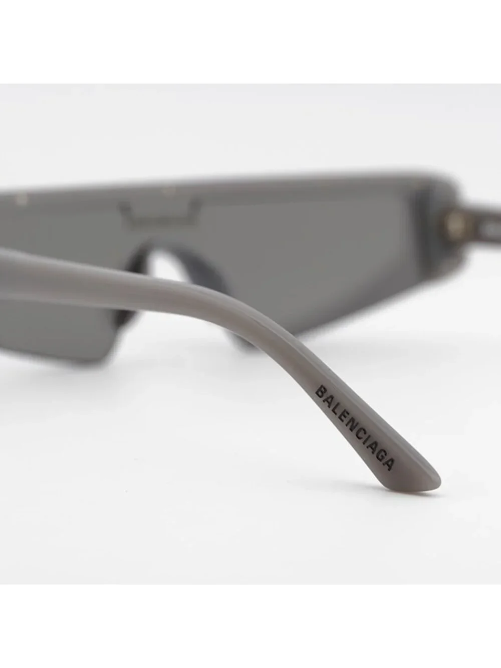 Balenciaga BB0003S 011 Sunglasses Grey Shield Frame, Silver Mirror Lenses